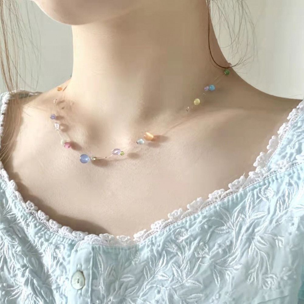 スイートアロイ韓国風ネックレス樹脂カラフルビーズY2kネック - Korean Lifestyle Aesthetic のレビューと価格