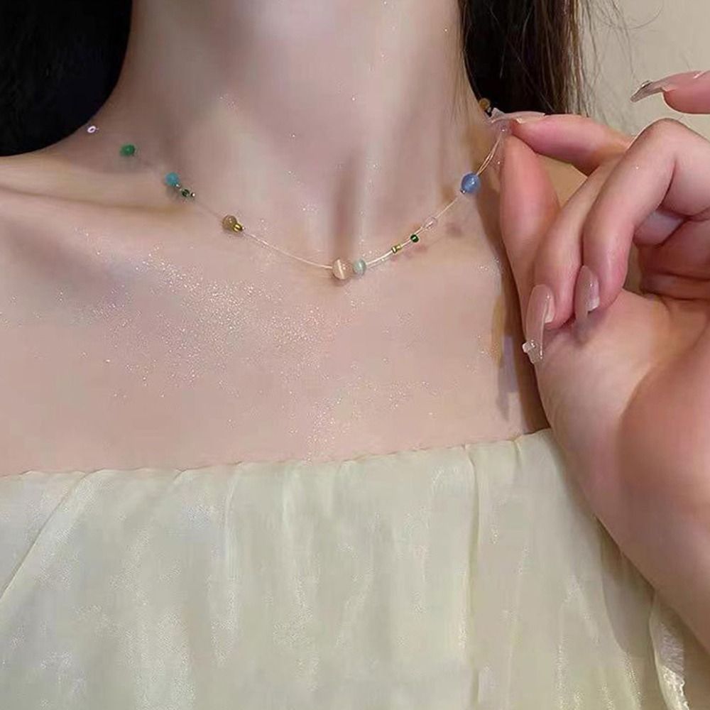 トレンディな合金韓国風ネックレス樹脂美学Y2kネックレスカラ - Korean Lifestyle Aesthetic のレビューと価格