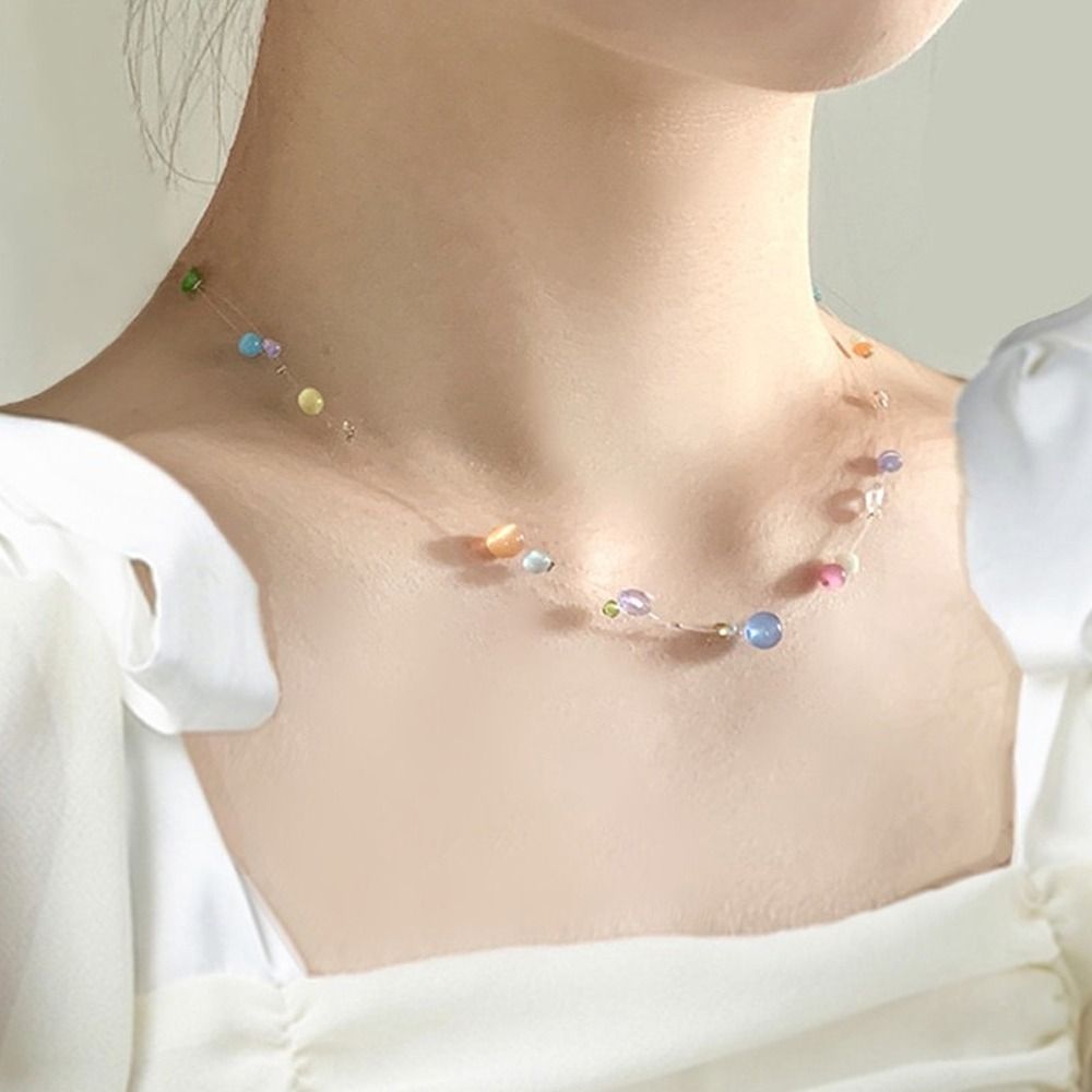 トレンディな合金韓国風ネックレス樹脂美学Y2kネックレスカラ - Korean Lifestyle Aesthetic のレビューと価格